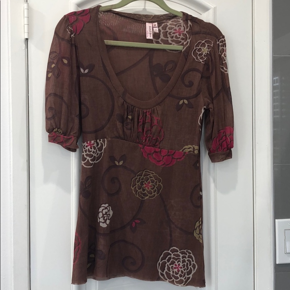 Sweet Pea Brown tunic top